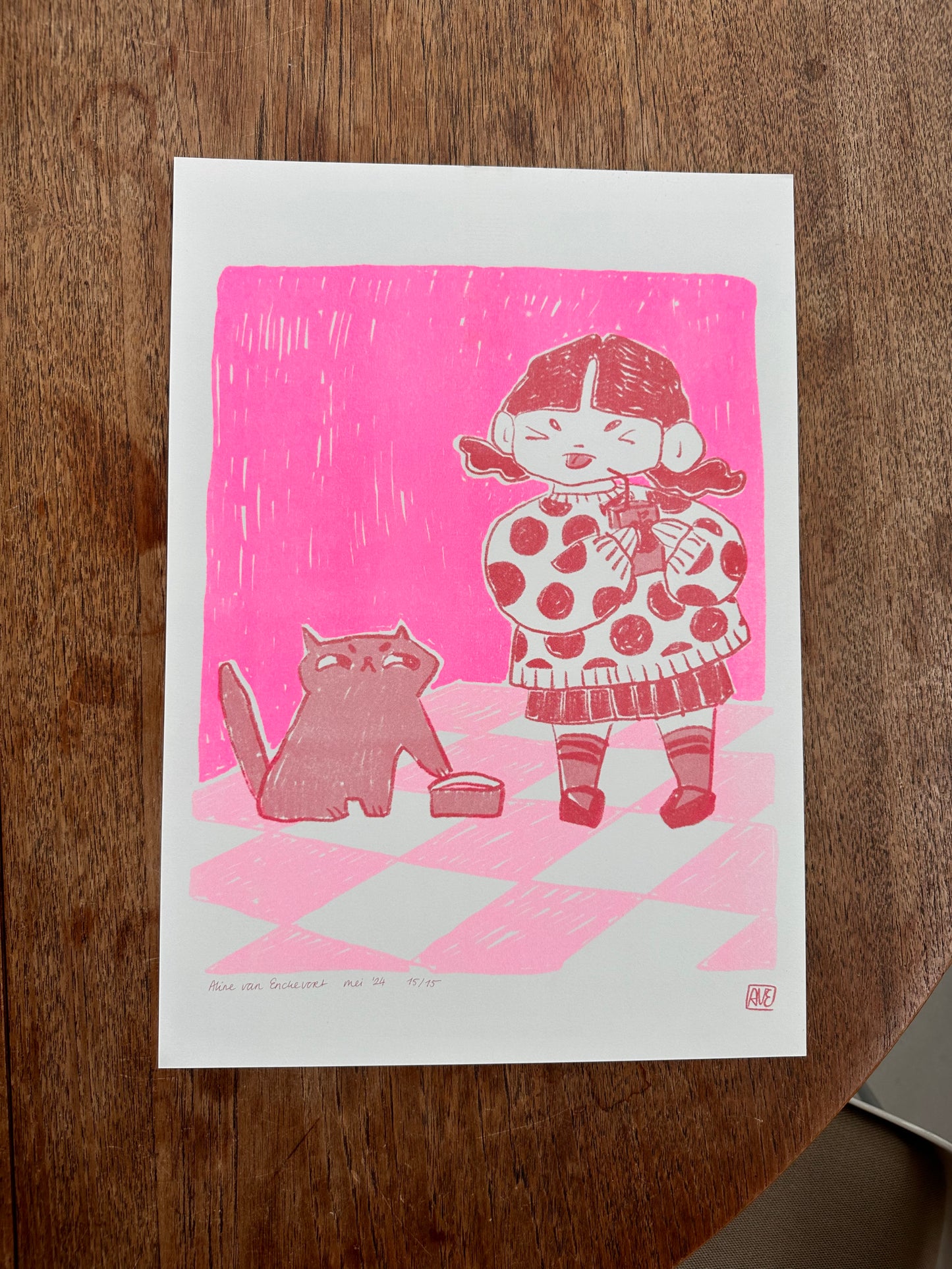 Gudrun no Neko Riso print | A3