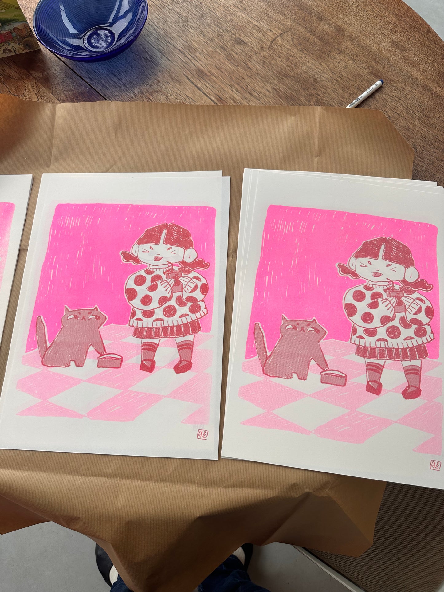 Gudrun no Neko Riso print | A3