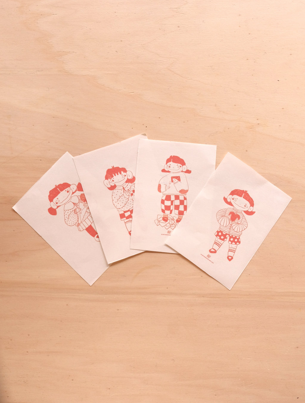 Gudrun Valentines day card set of 4 (digital download)