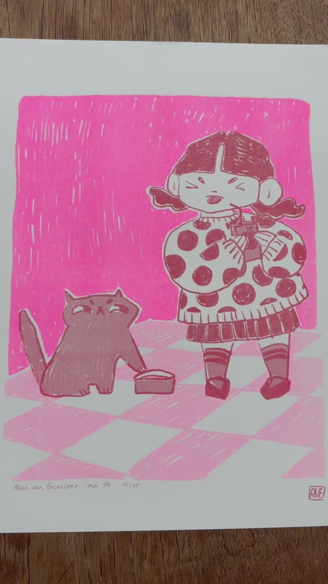 Gudrun no Neko Riso print | A3