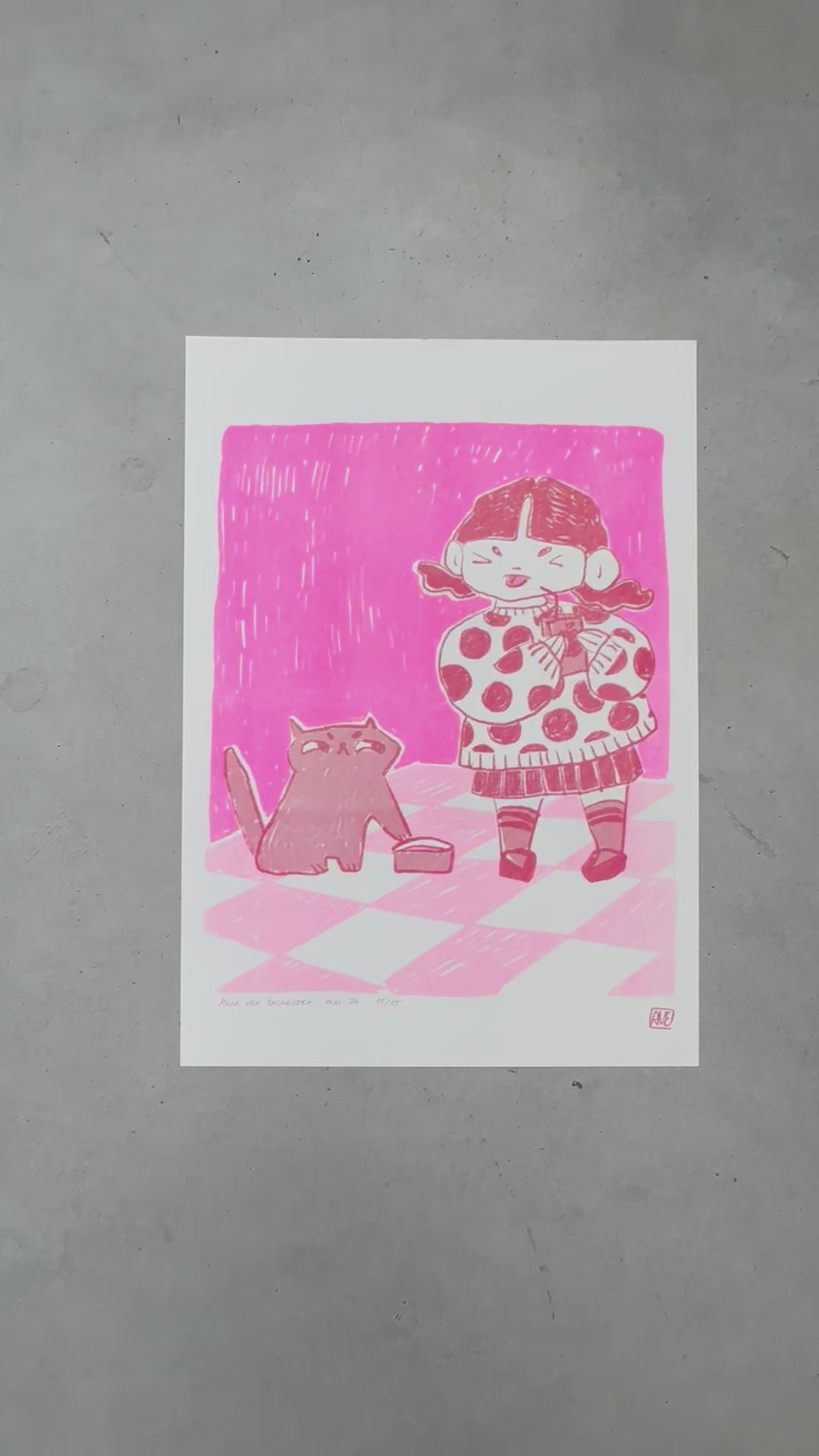 Gudrun no Neko Riso print | A3